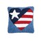 Patriotic Heart U.S.A. Flag Hooked Mini Accent Pillow, 8" x 8"